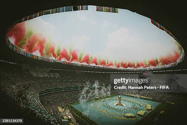 General view as performers dance during the Opening Ceremony ahead of the FIFA World Cup 2026 Group A match between Mexico and South Africa at Mexico...