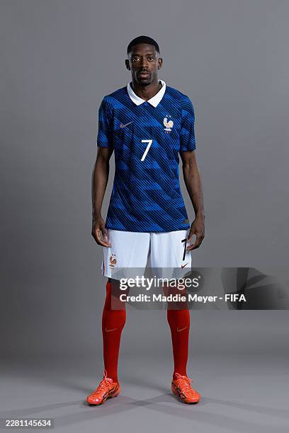 Ousmane Dembele of France poses for a portrait during the official FIFA World Cup 2026 portrait session on June 11, 2026 in Boston, Massachusetts.