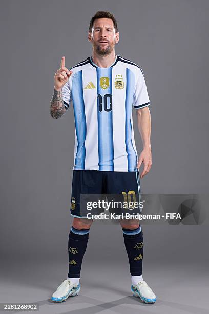 Lionel Messi of Argentina poses for a portrait during the official FIFA World Cup 2026 portrait session on June 11, 2026 in Kansas City, Kansas.