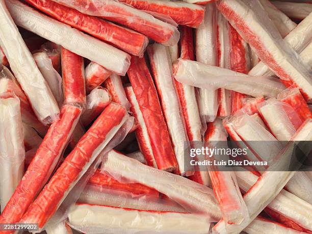 surimi crab sticks. - surimi stock pictures, royalty-free photos & images