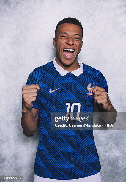 Kylian Mbappe of France poses for a portrait during the official FIFA World Cup 2026 portrait session on June 11, 2026 in Boston, Massachusetts.