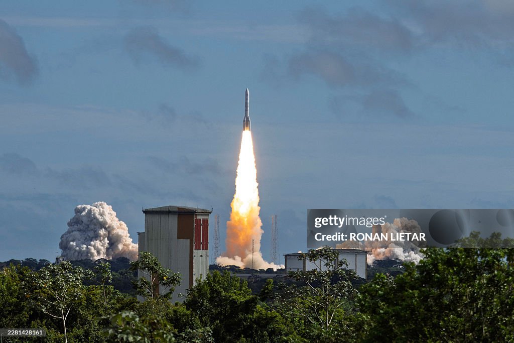 French Space Program Arianespace's Ariane 6 rocket equipped for the first time with four ...