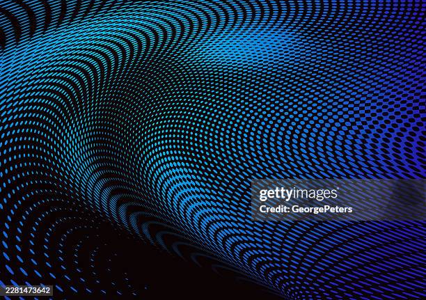 halftone swirl pattern abstract background - black gradient background spotlight stock illustrations