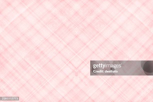 soft pastel peach pale baby pink color gradient grunge effect textured full frame vector background with crisscross checked gingham or plaid pattern all over for wrapping paper, wallpaper, backdrops, picnic blanket tablecloth - wooden picnic table stock illustrations