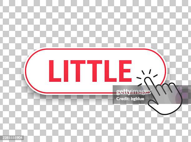 little - 3d click web button with hand cursor on blank background - too small stock illustrations