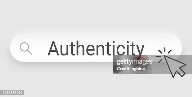 authenticity - search bar with cursor on blank background - authentic stock illustrations
