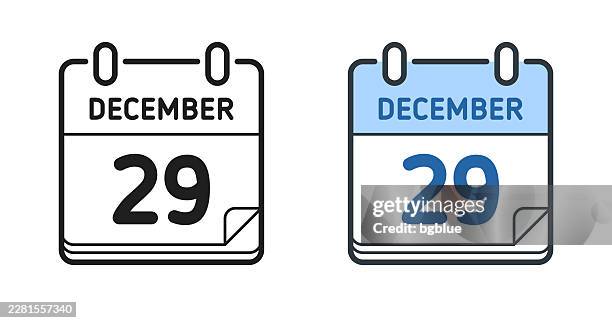 december 29. icons for design - editable stroke icon - number 29 stock illustrations