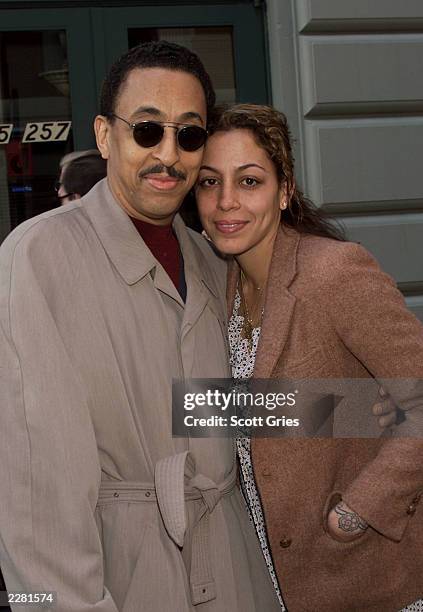 Gregory Hines and his daughter Daria arrive at the opening of August Wilson's new Broadway play 'King Hedley II' at the Virginia Theatre in New York...