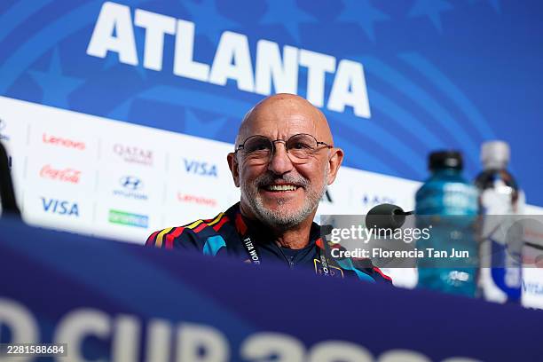 Luis de la Fuente Castillo, Head Coach of Spain speaks to the media during a press conference one day ahead of the FIFA World Cup 2026 Group H match...