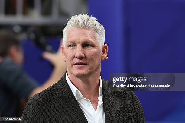 Bastian Schweinsteiger commentates before the FIFA World Cup 2026 Group E match between Germany and Curacao at Houston Stadium on June 14, 2026 in...