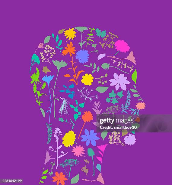 mental wellbeing concept - gypsophila stock illustrations