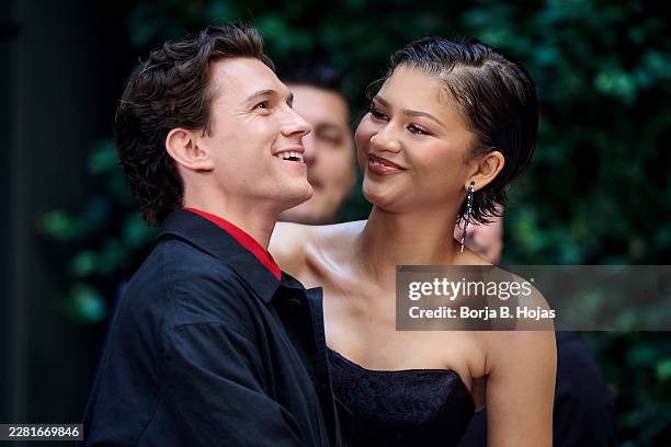 Actor Tom Holland and actress Zendaya attend to photocall of Spider-Man: Brand New Day at Four Season Hotel on June 15, 2026 in Madrid, Spain.