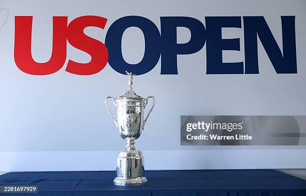 The U.S. OPEN trophy is seen prior to the 126th 2026 U.S. OPEN at Shinnecock Hills Golf Club on June 15, 2026 in Southampton, New York.