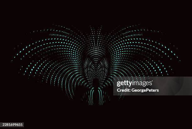 modern coat of arms with half tone pattern - black gradient background spotlight stock illustrations