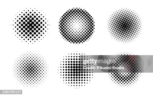 Abstract Circular Halftone Patterns Vector, Minimalist Black and White Halftone Round Circle Textures Abstract Circular Halftone Patterns Vector, Minimalist Black and White Halftone Round Circle Textures