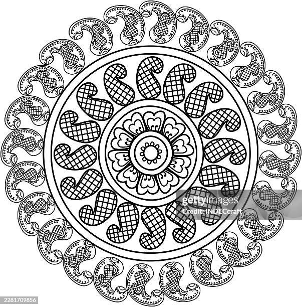 mandala design - bandana pattern stock illustrations
