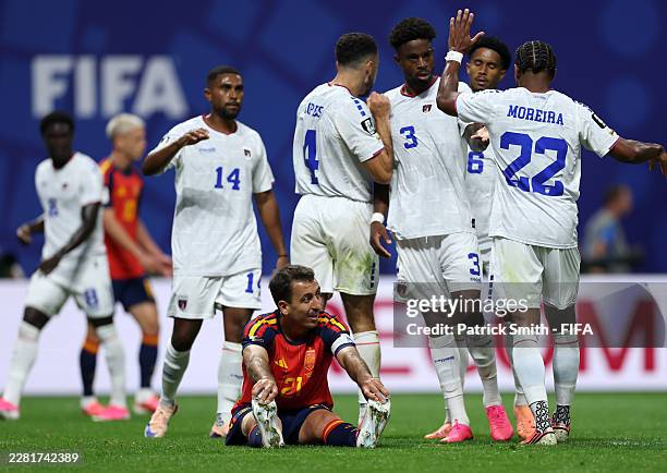 Mikel Oyarzabal of Spain stretches during the FIFA World Cup 2026 Group H match between Spain and Cabo Verde at Atlanta Stadium on June 15, 2026 in...