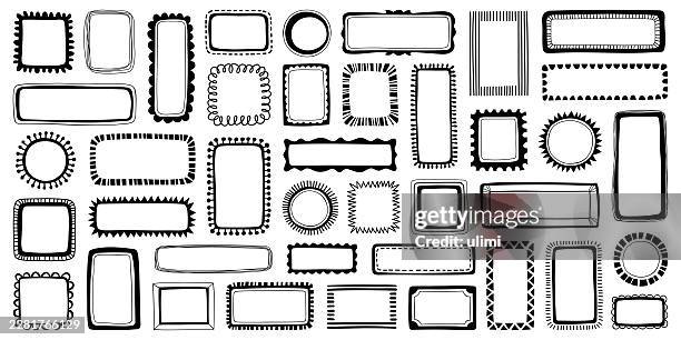 hand drawn frames - rounded rectangle frame stock illustrations