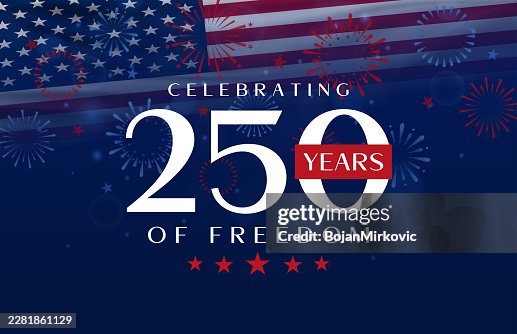 Celebrando el póster de 250 años de libertad de Estados Unidos. Vector Celebrando el póster de 250 años de libertad de Estados Unidos. Vector