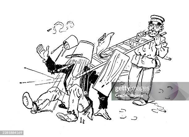 comic cartoon - broken cigarette stock illustrations