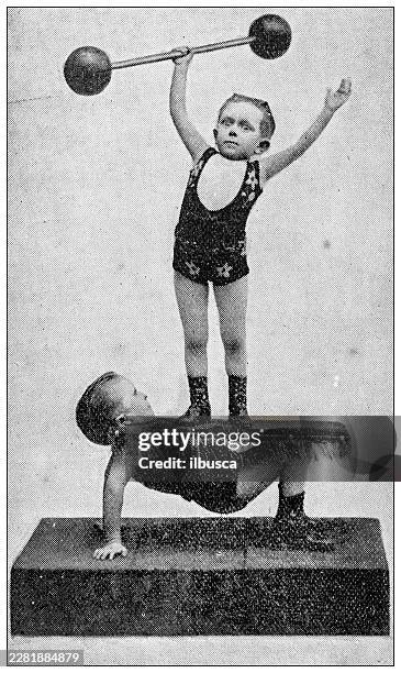 mr rossow's midgets, circus performers - acrobat stock illustrations