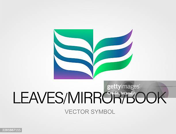 leaves/mirror/book concept symbol design - side mirror stock illustrations