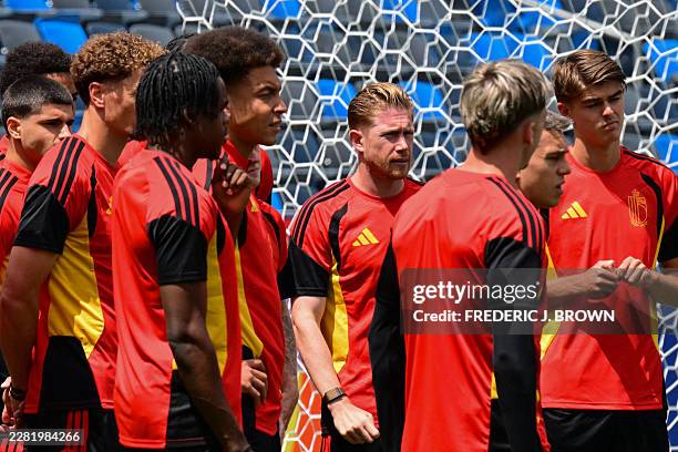 Belgium's midfielder Kevin De Bruyne takes part in a training session at Carson Sports Park in California on June 20 on the eve of their 2026 World...