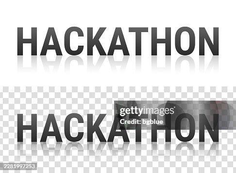 Hackathon - Text with reflection on transparent background Hackathon - Text with reflection on transparent background