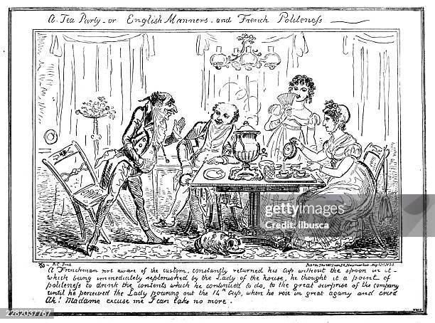 tea party - fancy dinner table stock illustrations