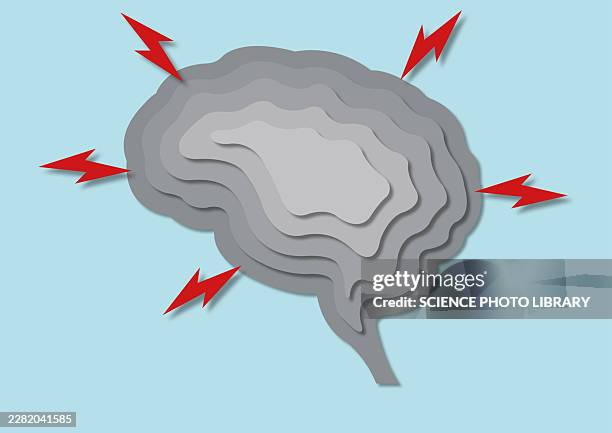 epilepsy, conceptual illustration - eeg stock illustrations