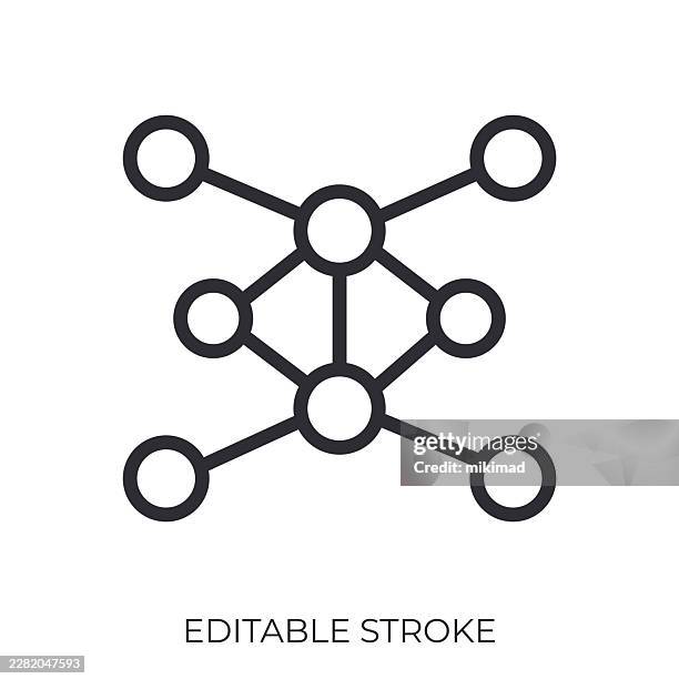 network connection icon. editable stroke vector symbol - network connection lines stock illustrations