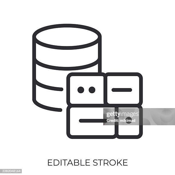 database and data structure icon. editable stroke vector symbol - storage facility stock illustrations