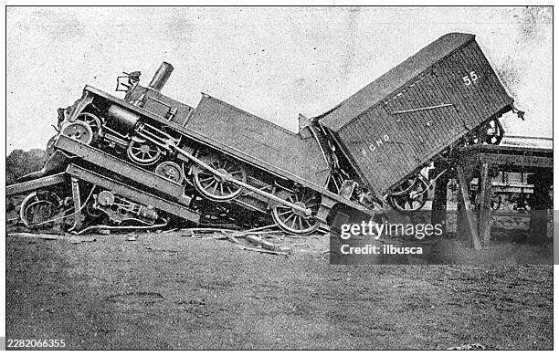 railway accident - rubble stock illustrations