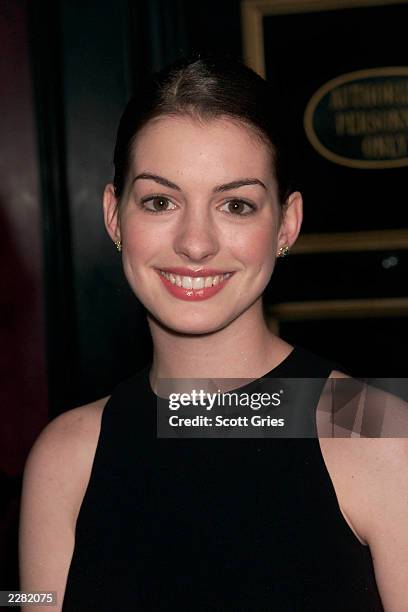 Actress Anne Hathaway arrives at the New York premiere of the new Disney film 'Atlantis: The Lost Empire' at the Ziegfeld Theater in New York City....