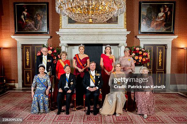 Fist row L-R Empress Masako of Japan, Emperor Naruhito of Japan, King Willem-Alexander of The Netherlands, Queen Maxima of The Netherlands, Princess...