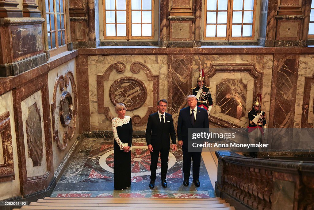 President Trump Dines With Macron At Versailles Following G7 Summit