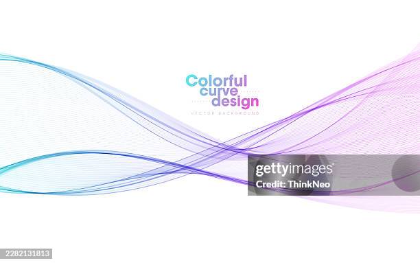 abstract colorful flowing wave lines isolated on white background. - smokey void stock illustrations