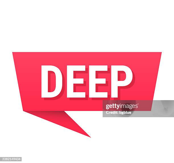 deep - red speech bubble on blank background - deep conversation stock illustrations