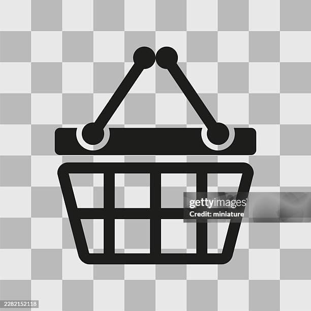 shopping basket icon - plastic package isolated stock illustrations