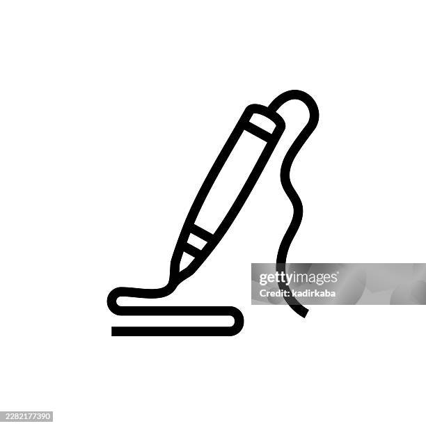 3d pen line icon. - cad computer stock illustrations