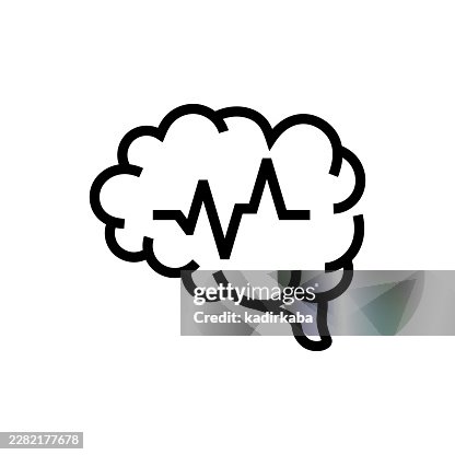Brain Waves Line Icon Brain Waves Line Icon