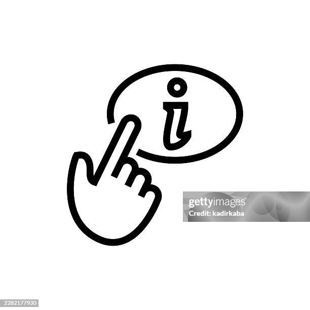 click info line icon - pointer finger stock illustrations