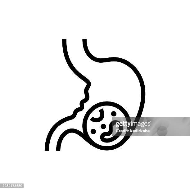 gastroenteritis line icon - constipation stock illustrations