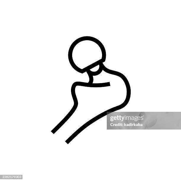 hip replacement line icon - hip replacement surgery stock illustrations