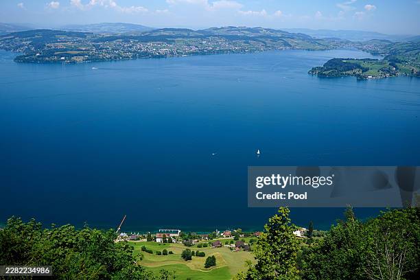 Lake Lucerne, as seen from the Buergenstock Resort Lake Lucerne, after U.S. Vice President JD Vance spoke to the media, following the U.S. And Iran...