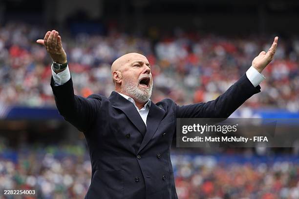 Sergej Barbarez, Head Coach of Bosnia and Herzegovina, reacts during the FIFA World Cup 2026 Group B match between Switzerland and Bosnia and...