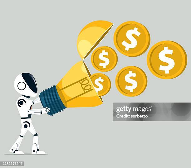 creativity - robot - value creation stock illustrations