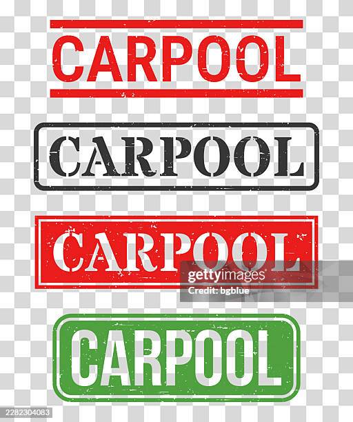 carpool - rubber stamp set on blank background - rideshare stock illustrations