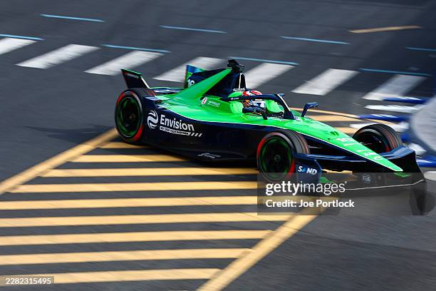 Sebastien Buemi of Switzerland driving the Envision Racing Jaguar I-TYPE 7 on track during practice, ahead of the Sanya E-Prix at Sanya Street...