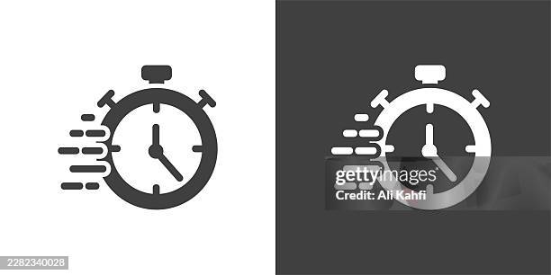 stopwatch glyph solid icon. solid icon that can be applied anywhere, simple, pixel perfect and modern style - running checking watch stock illustrations